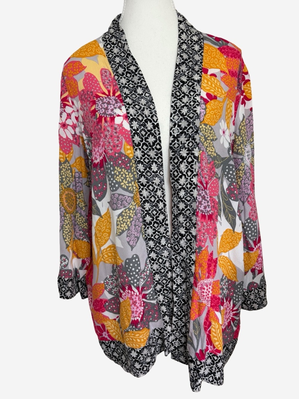 Habitat Floral Tropical Kimono Swimsuit Beach Vacation Coverup-Sz-S